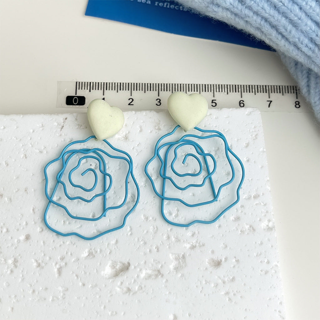 Wholesale blue oil earrings