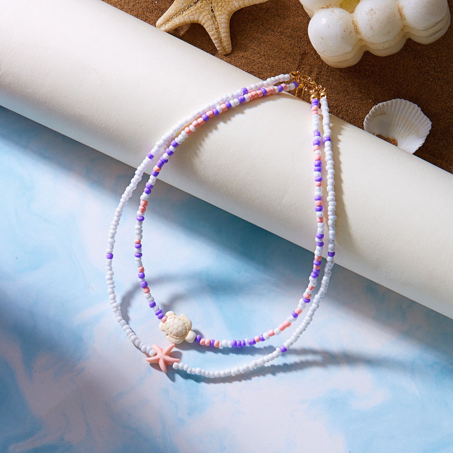 Wholesale handmade beaded suit clavicle chain  shell beaded necklace