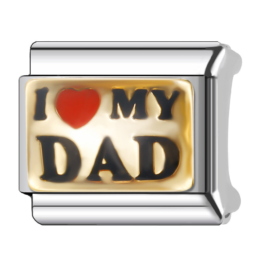 Wholesale Italian Charm Bracelet 9mm DIY Splicing Creative Pattern Stainless Steel Composable Bracelet