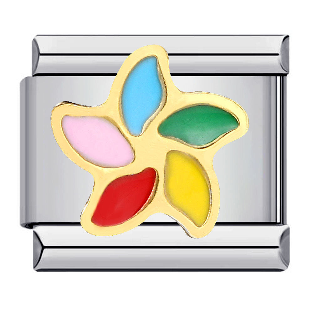 Wholesale Italian Charm Bracelet Rainbow Element Stainless Steel Composable Bracelet