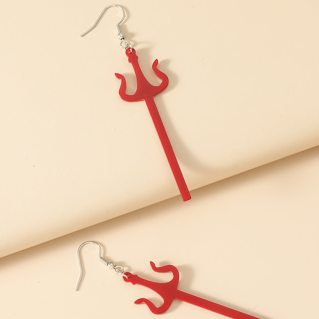 Wholesale Exaggerated Acrylic Trident Earrings