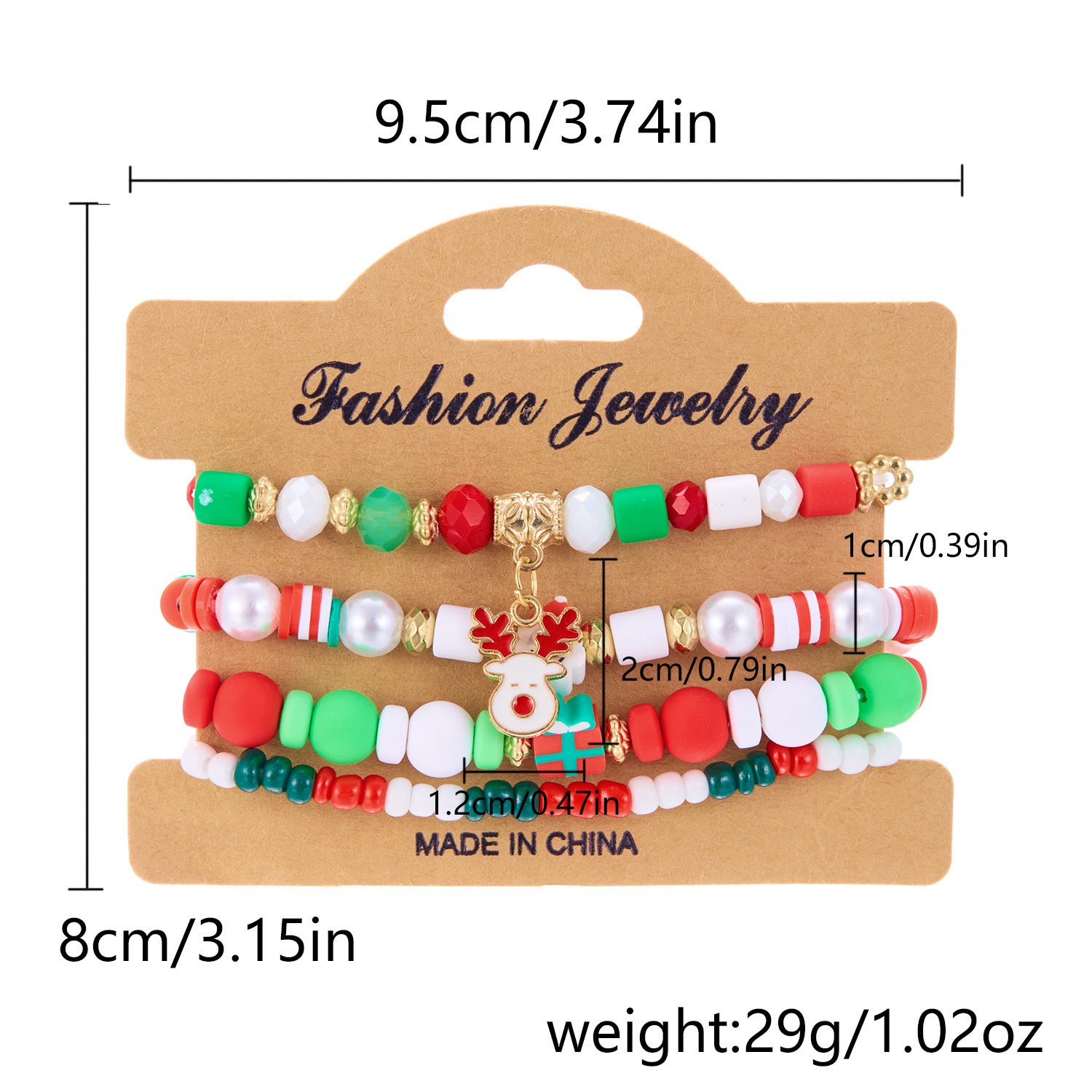 Wholesale Christmas  Acrylic Beaded Bracelet Christmas Set