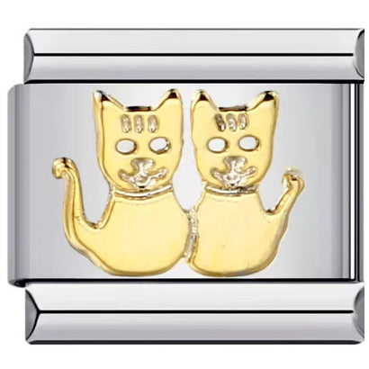 Wholesale Italian Charm Bracelet 9mm DIY Splicing Removable Color Cat Stainless Steel Composable Bracelet