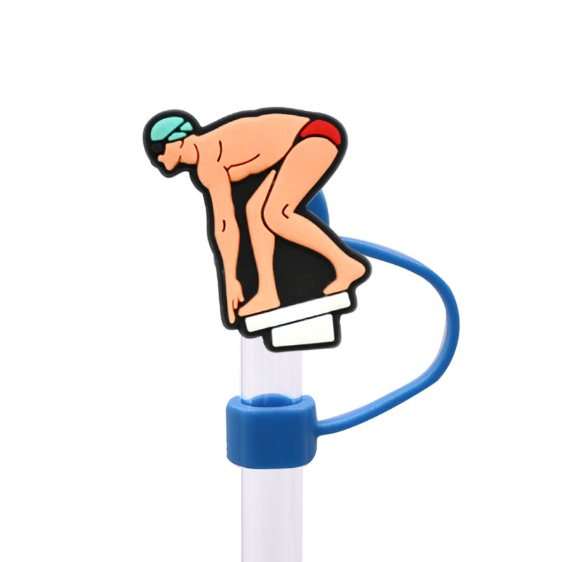 Wholesale Random 100pcs Swimming Necklace Straw Cover 10MM Straw Tube Cap