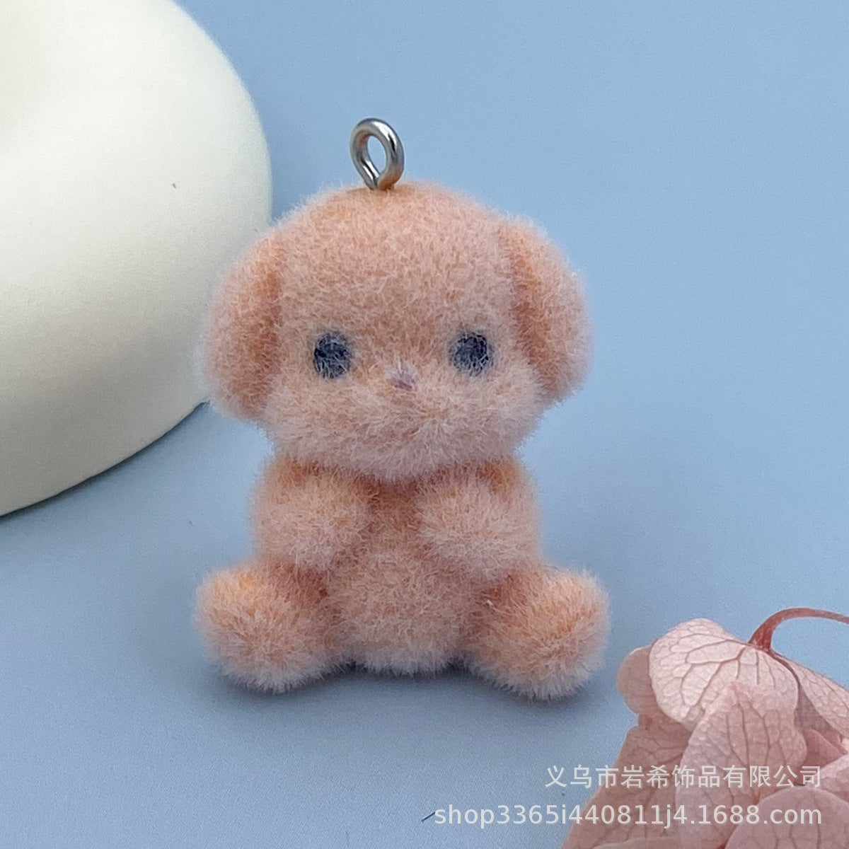 Wholesale 20pcs Flocking resin cute three-dimensional cartoon keychains