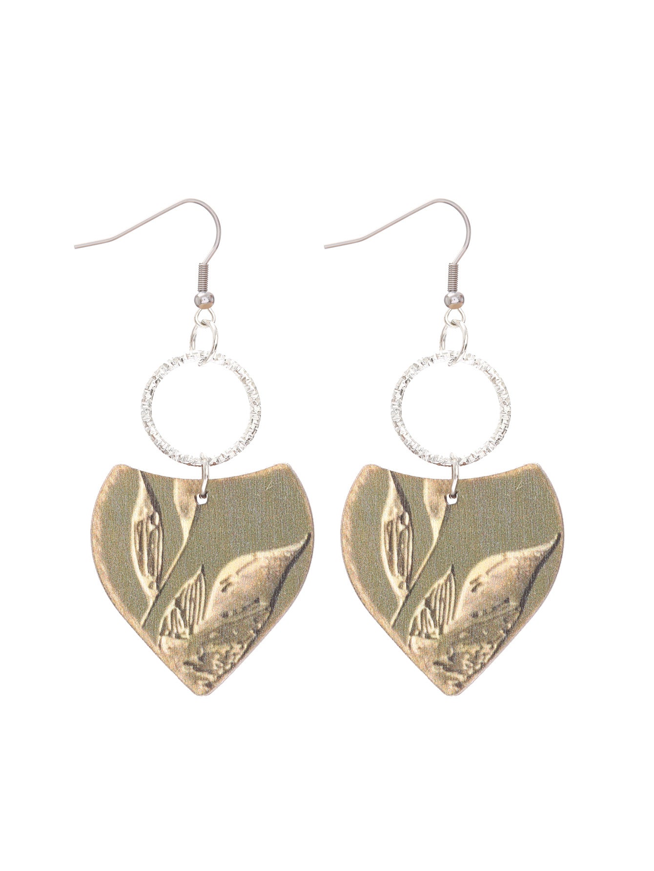 Wholesale  Retro Bohemian Style Pattern Leaves Wooden Earrings