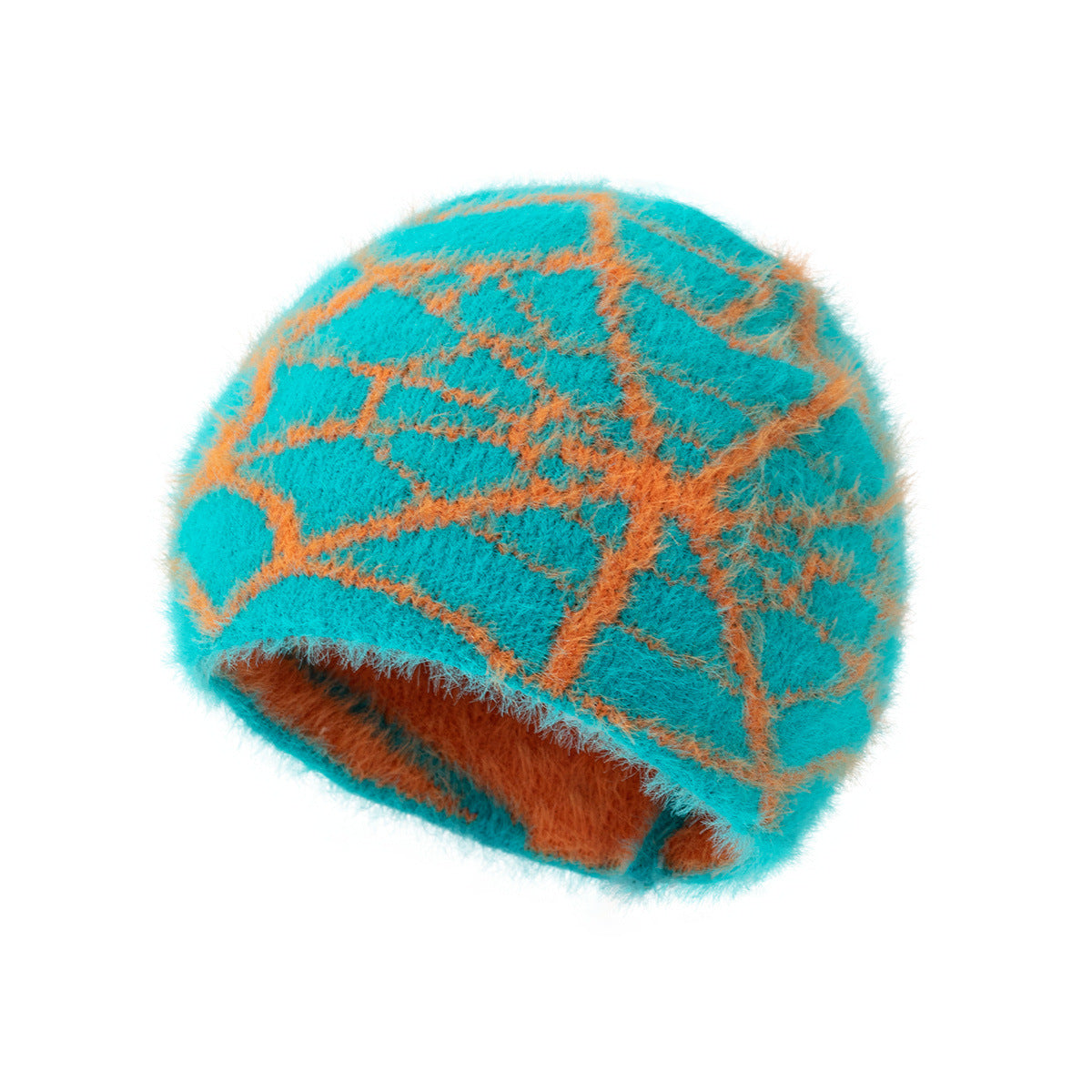 Wholesale Plush  Web Knitted Jacquard Beanie Hat