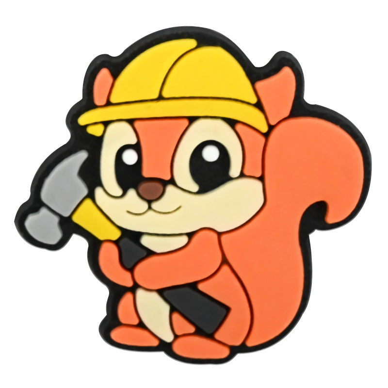 Wholesale Random 100pcs Cute cartoon animal series PVC Soft Rubber Shoe Buckle Decoration