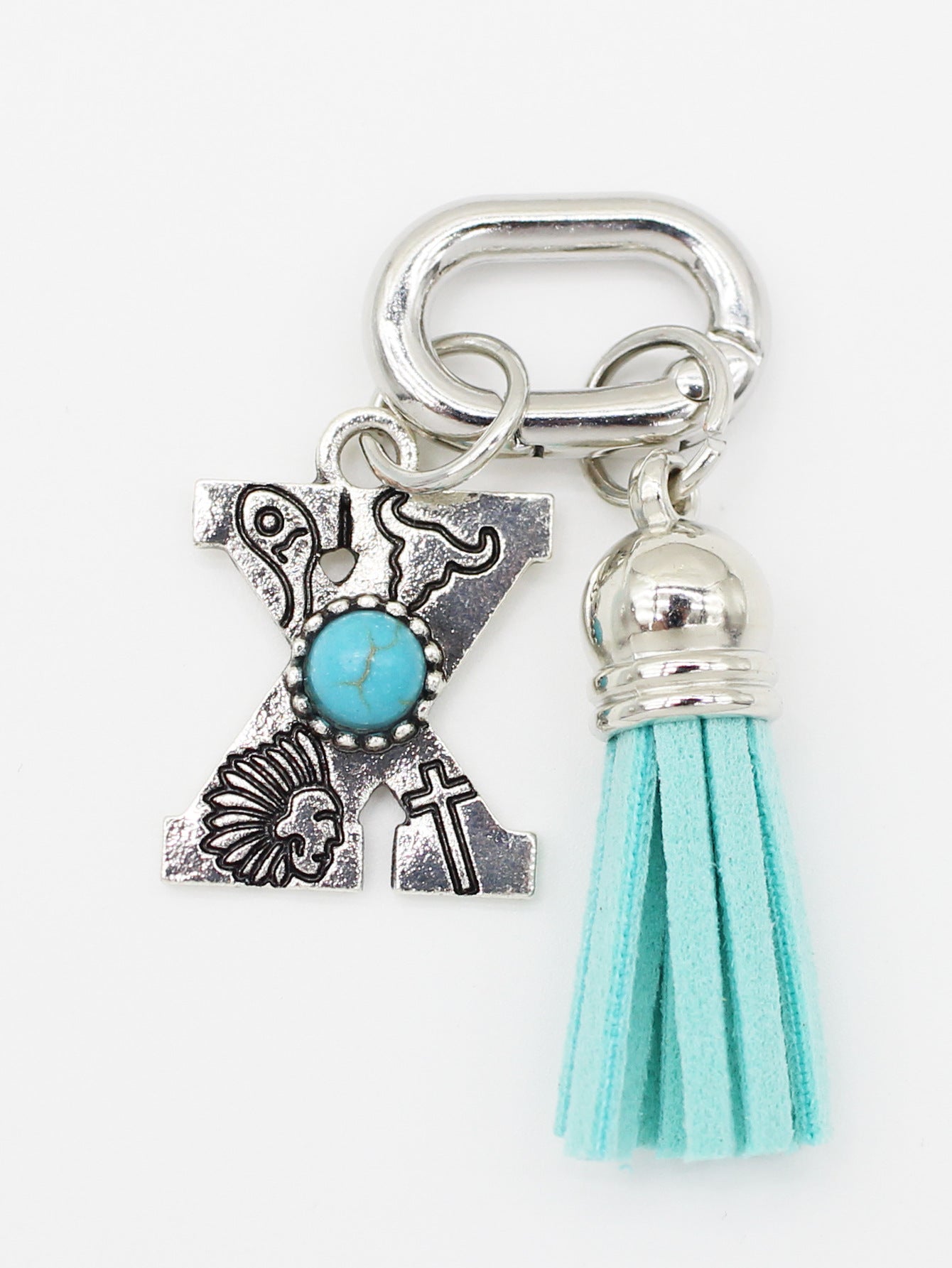 Wholesale New Ethnic Style Turquoise 26-Letter Tassel Shoe Bag Pendant Jewelry