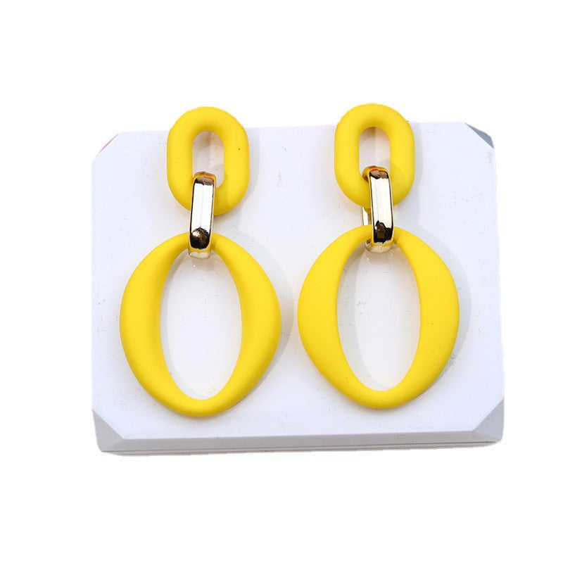 Wholesale Buckle Spray Paint Acrylic Fresh Earrings