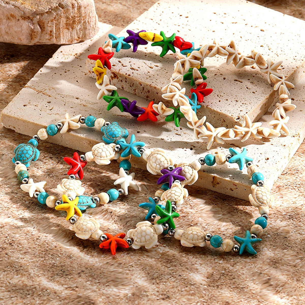 Wholesale  Summer Ocean Style Bracelet Shell Starfish Turtle Woven Bracelet
