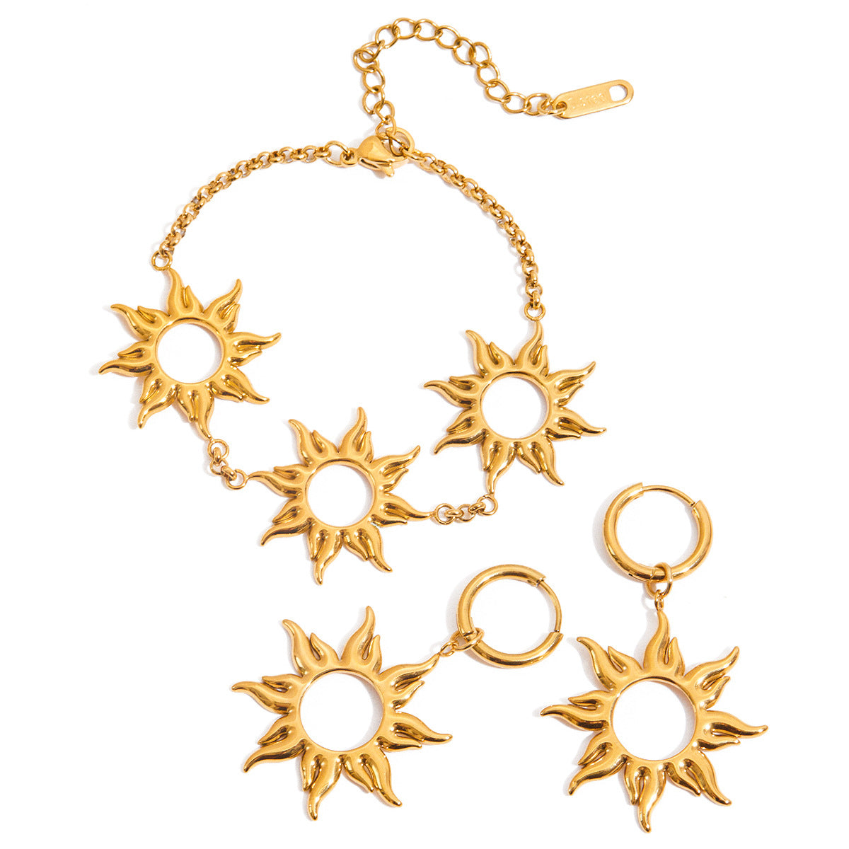 Wholesale Stainless steel sun earrings  hollow bracelet