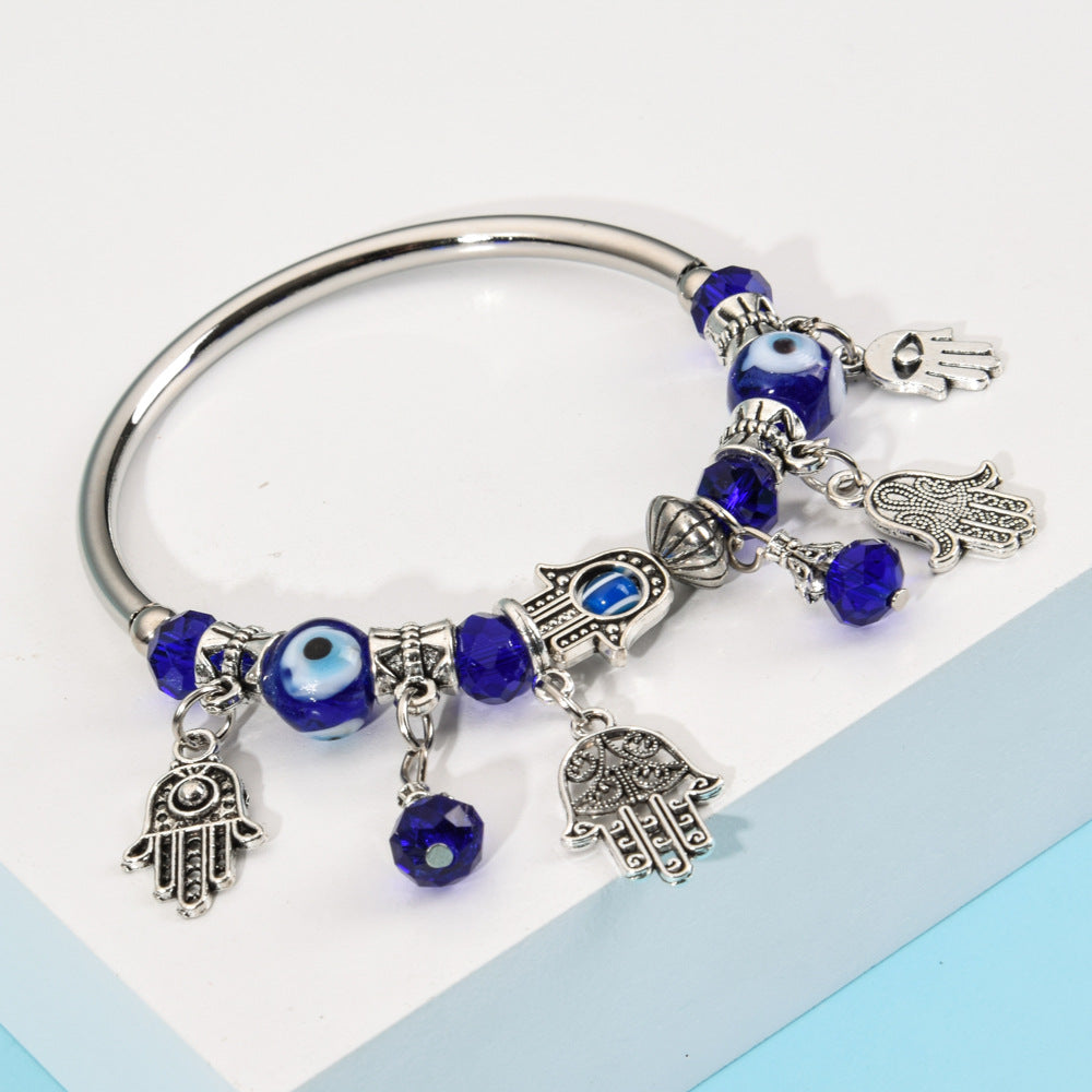 Wholesale Devil Eye Evil Eye Palm Bracelet Crystal Beaded Bracelet ACC-BT-Zheq003