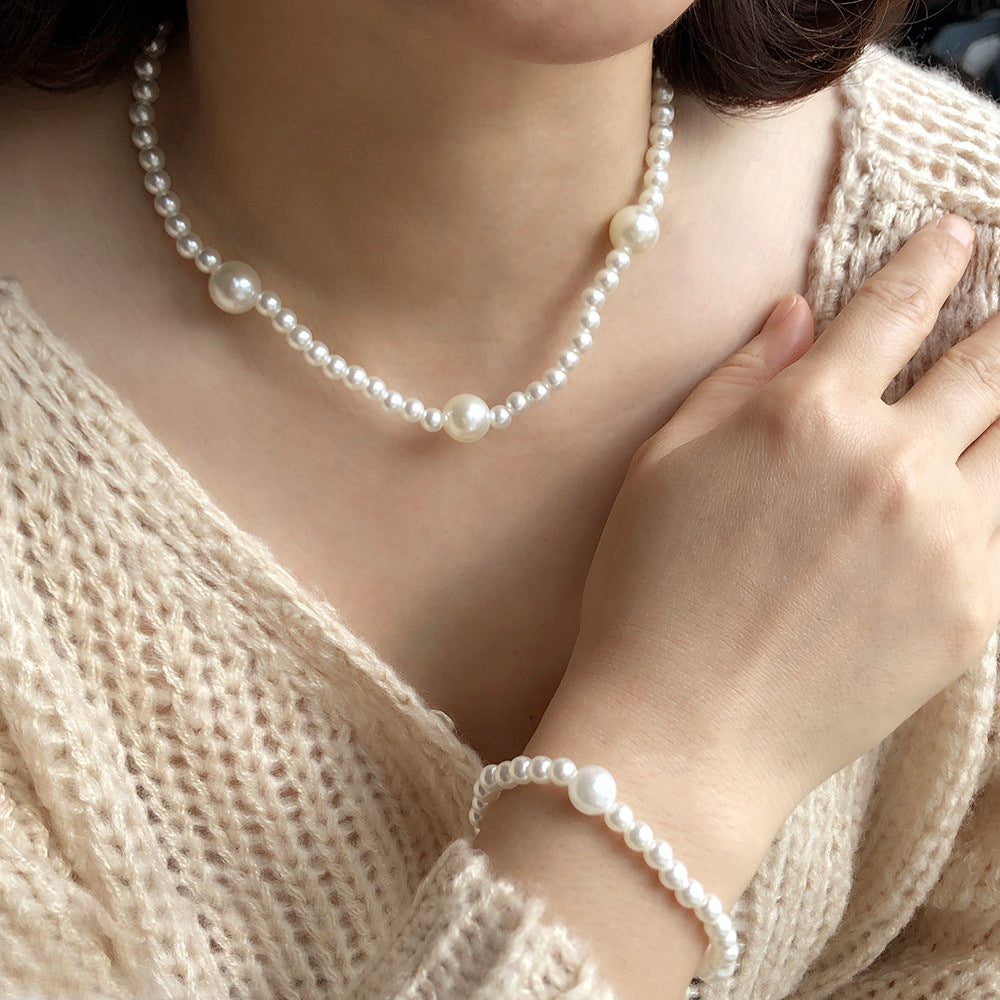 Wholesale Vintage Ethnic Pearl Necklace Bracelet Set Boutique Resale Handmade Jewelry