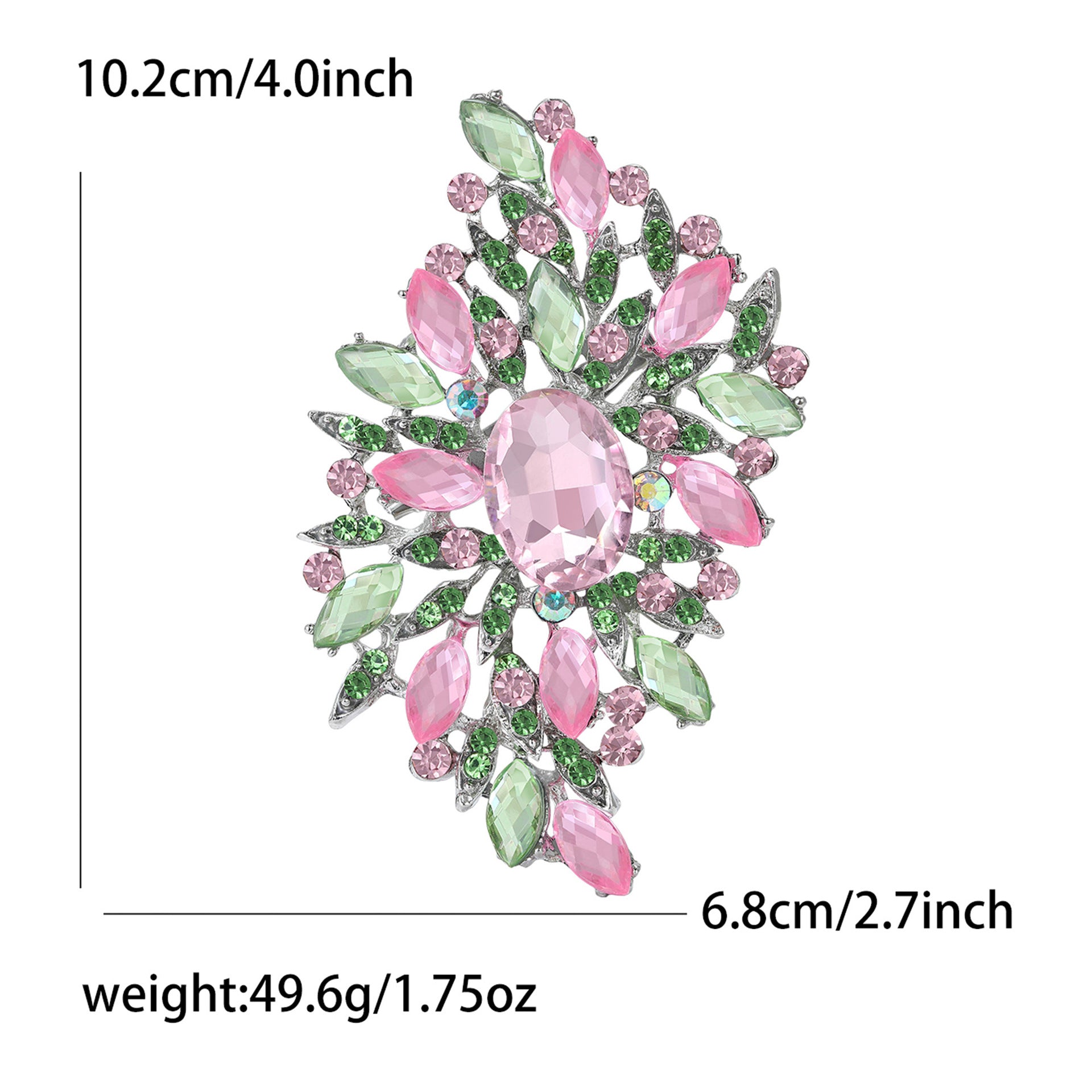Wholesale Pink Green Floral Crystal Glass Brooch Women S Decorative Fashion Gift