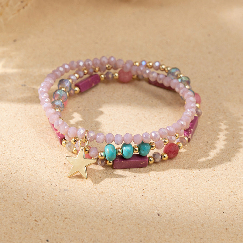 Wholesale Bohemian Colorful Rice Beads Stacking Bracelet