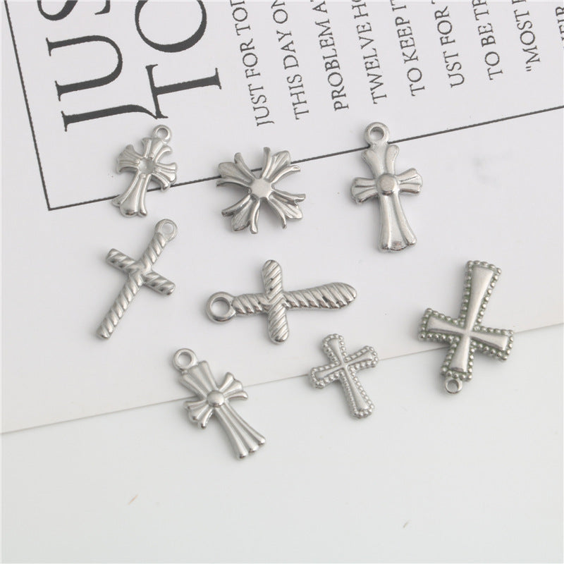 Wholesale Stainless steel small cross necklace bracelet pendant