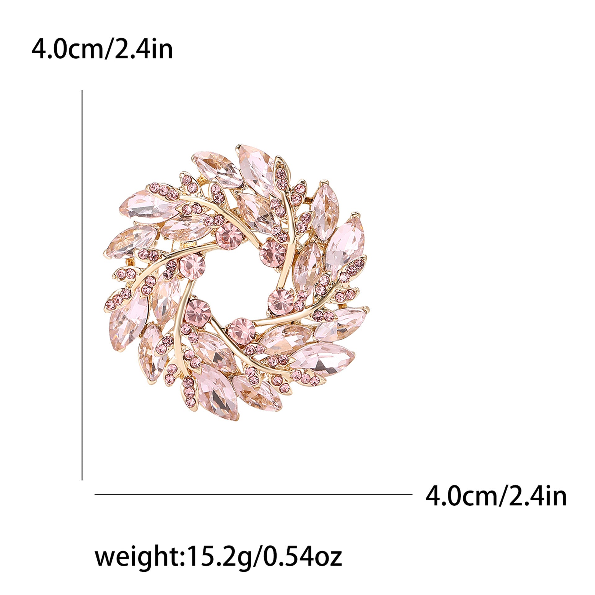 Wholesale Stylish Alloy Rhinestone Wheat Ear Wreath Brooch Pin For Women Suit Coat Jewelry Accessory