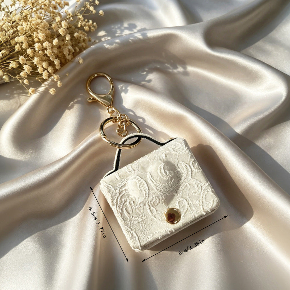 Wholesale Modern Chinese-Style Heart-Shaped Coin Purse with Jacquard Cloth - Trendy Pendant Bag Charm
