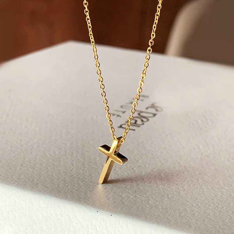 Wholesale Sweet &  Cool Cross Necklace Titanium Steel Pendant Fashion Accessory Gift for Women