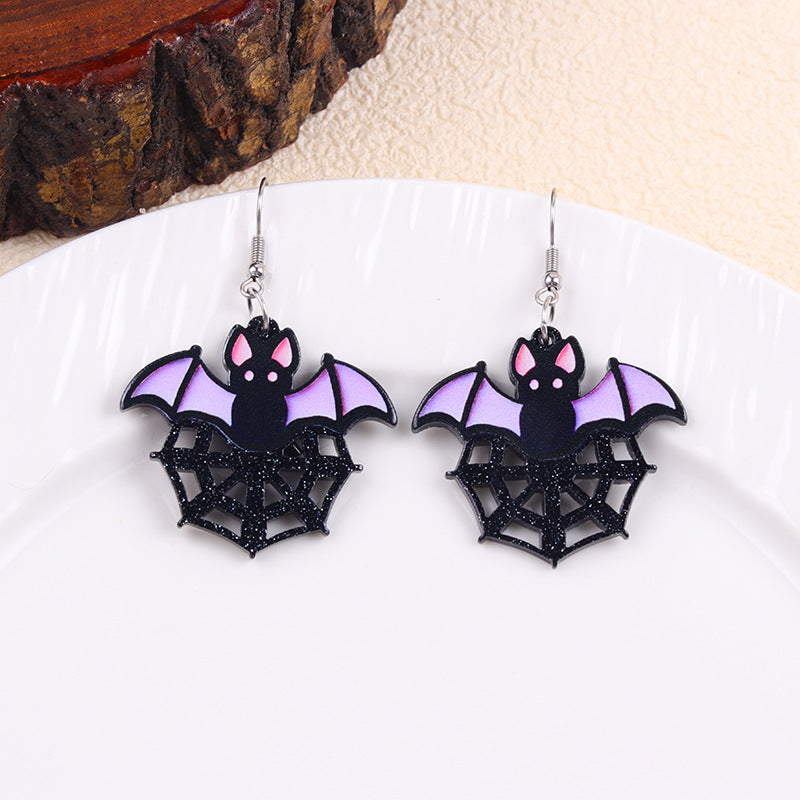 Wholesale  contrasting color cartoon ghost acrylic earrings