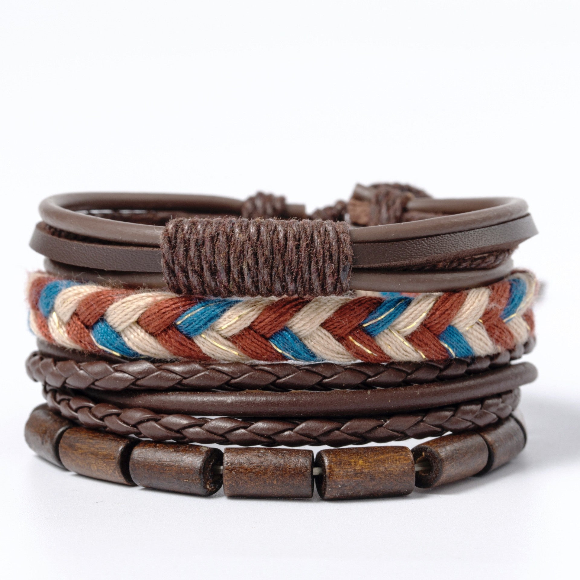 Wholesale Retro Multi-layer Alloy Leather Bracelet
