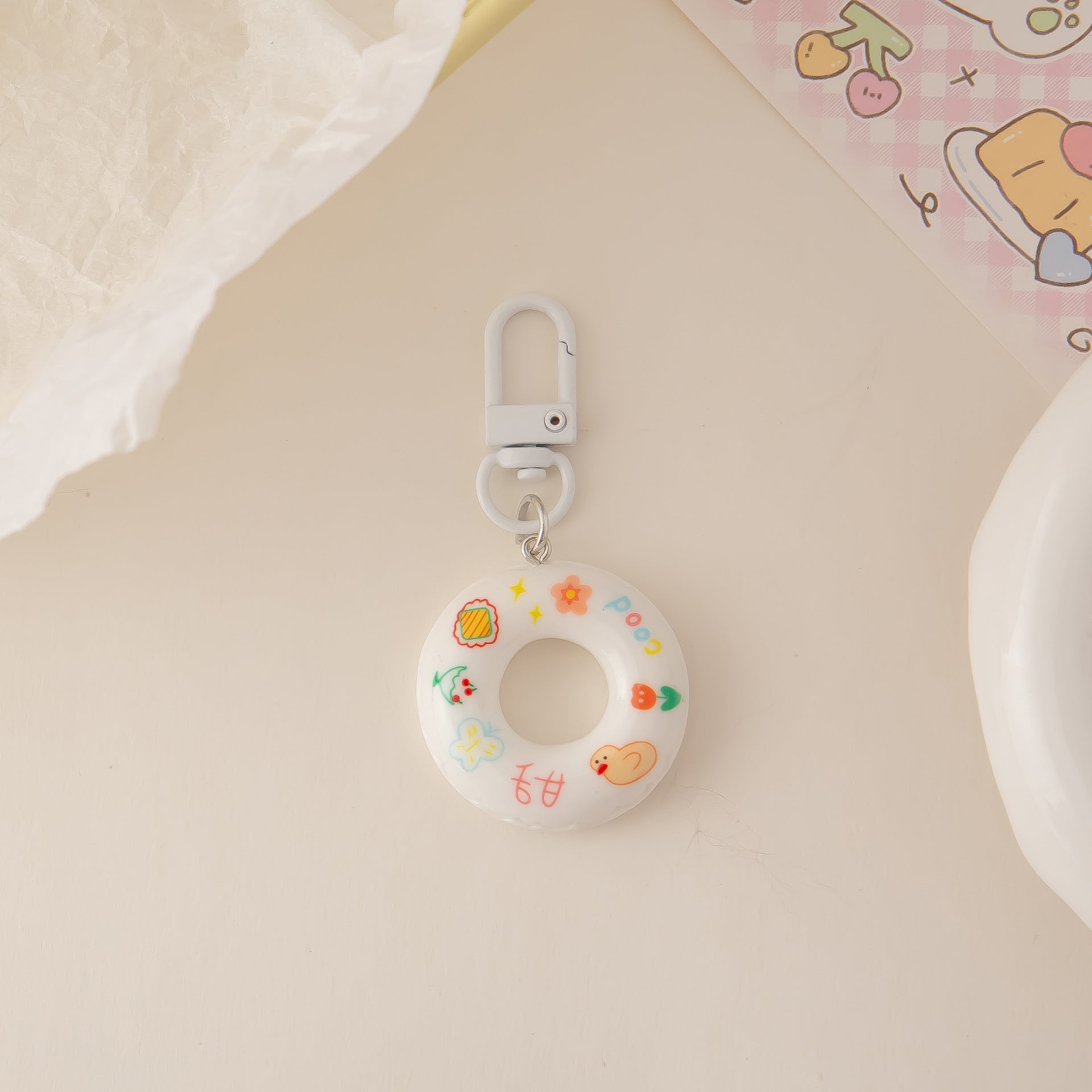 Wholesale Cartoon Swimring Resin Keychain