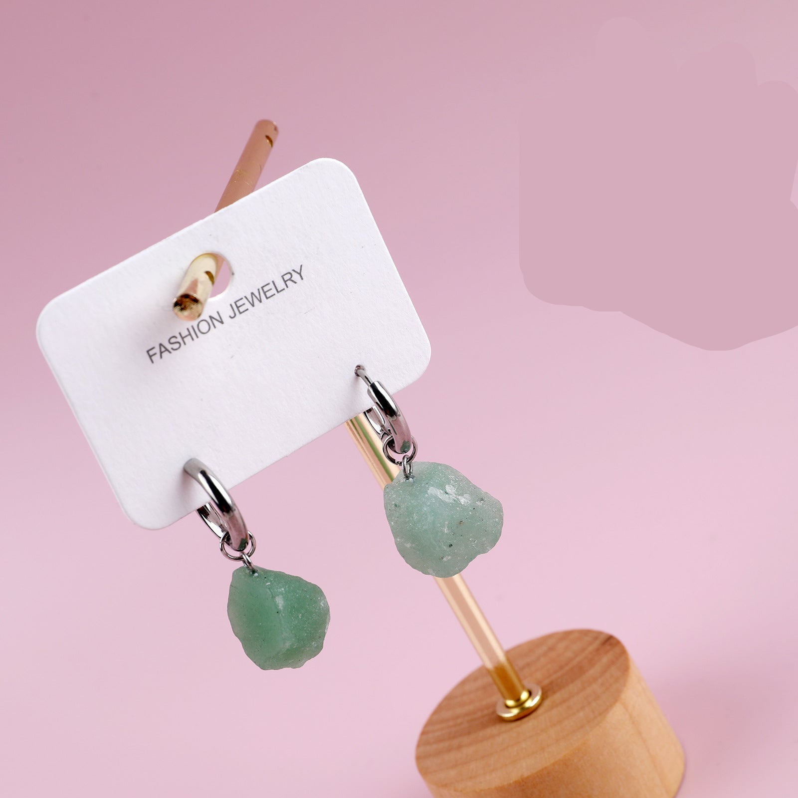 Wholesale Natural Stone Crystal Stainless Steel Earrings