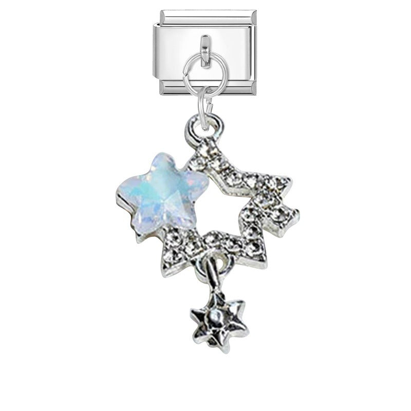 Wholesale Italian Charm Bracelet 9mm DIY Pink Purple   Creative Stainless Steel Composable Bracelet