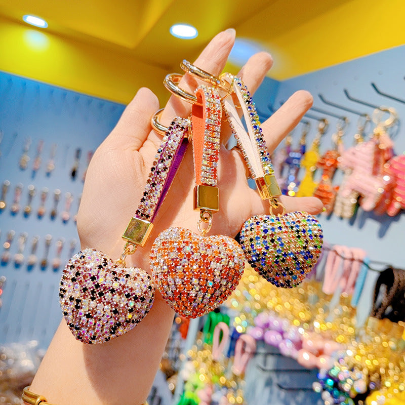 Wholesale Light Luxury Love Heart Tassel Keychain with Czech Crystal - Fashion Accessory,  Bag Charm