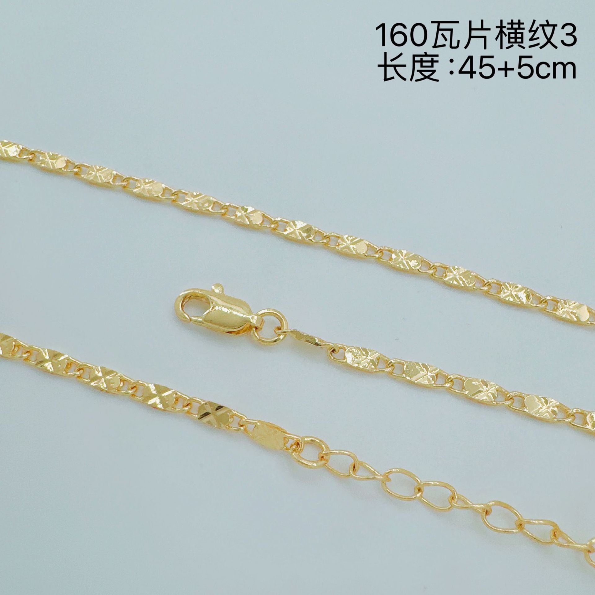 Wholesale Retro Gold Plated Copper Twist Necklace Chain for Layering Jewelry Accessory