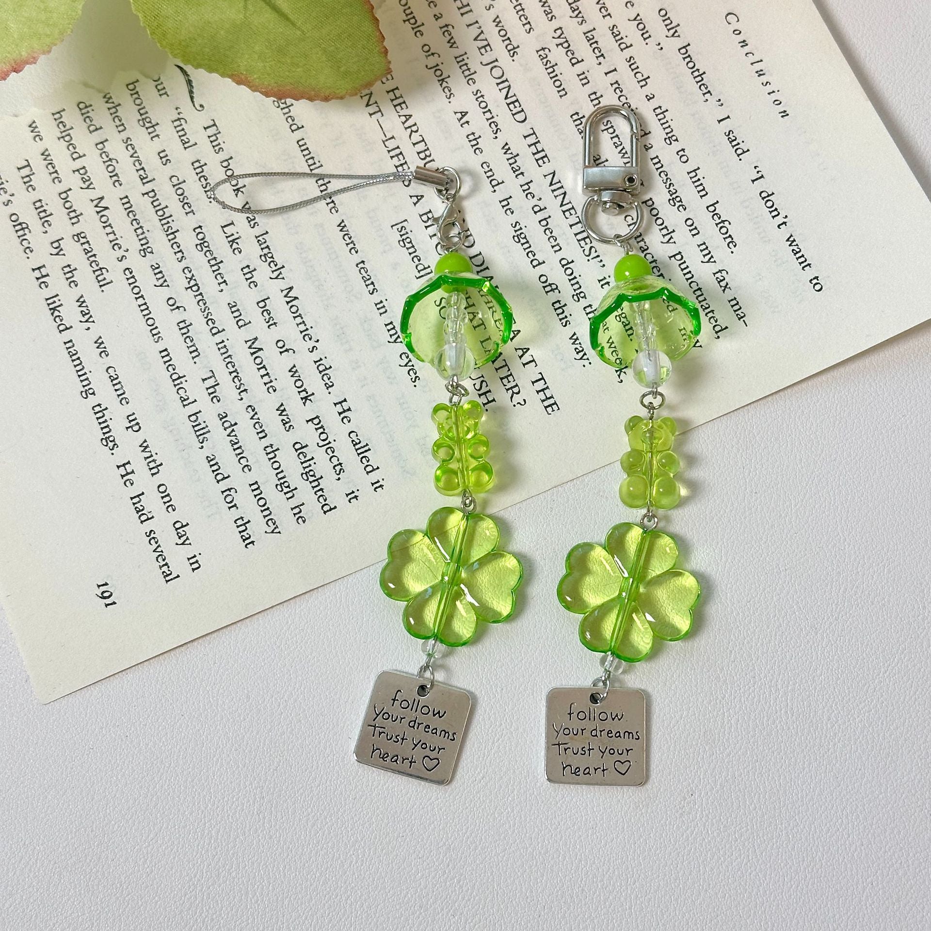 Wholesale  Lucky Grass Chain Lanyard Beaded Keychains