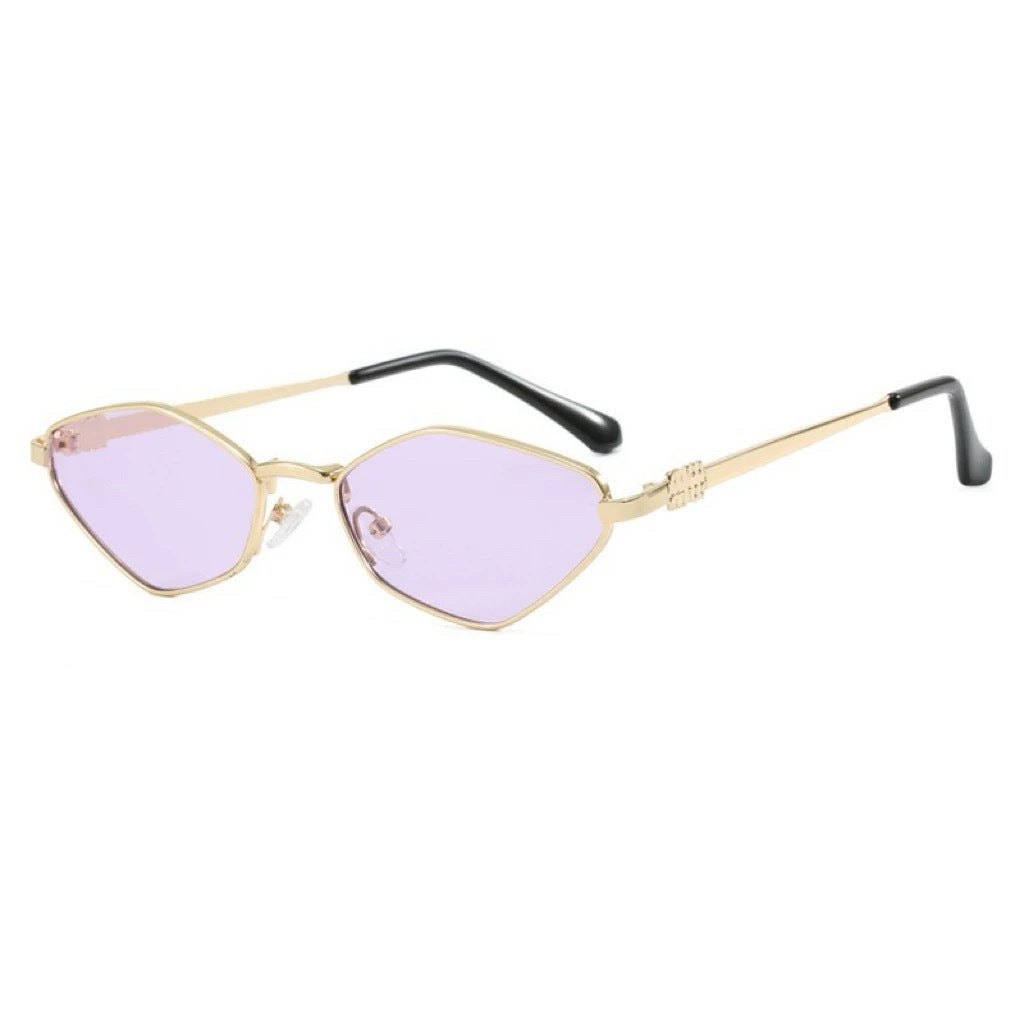 Wholesale Chic Diamond Metal Sunglasses for Women,  Small Frame Black UV400,  Fashion Accessory