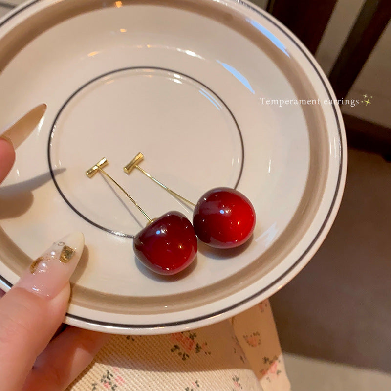 Wholesale acrylic cute cherry earrings