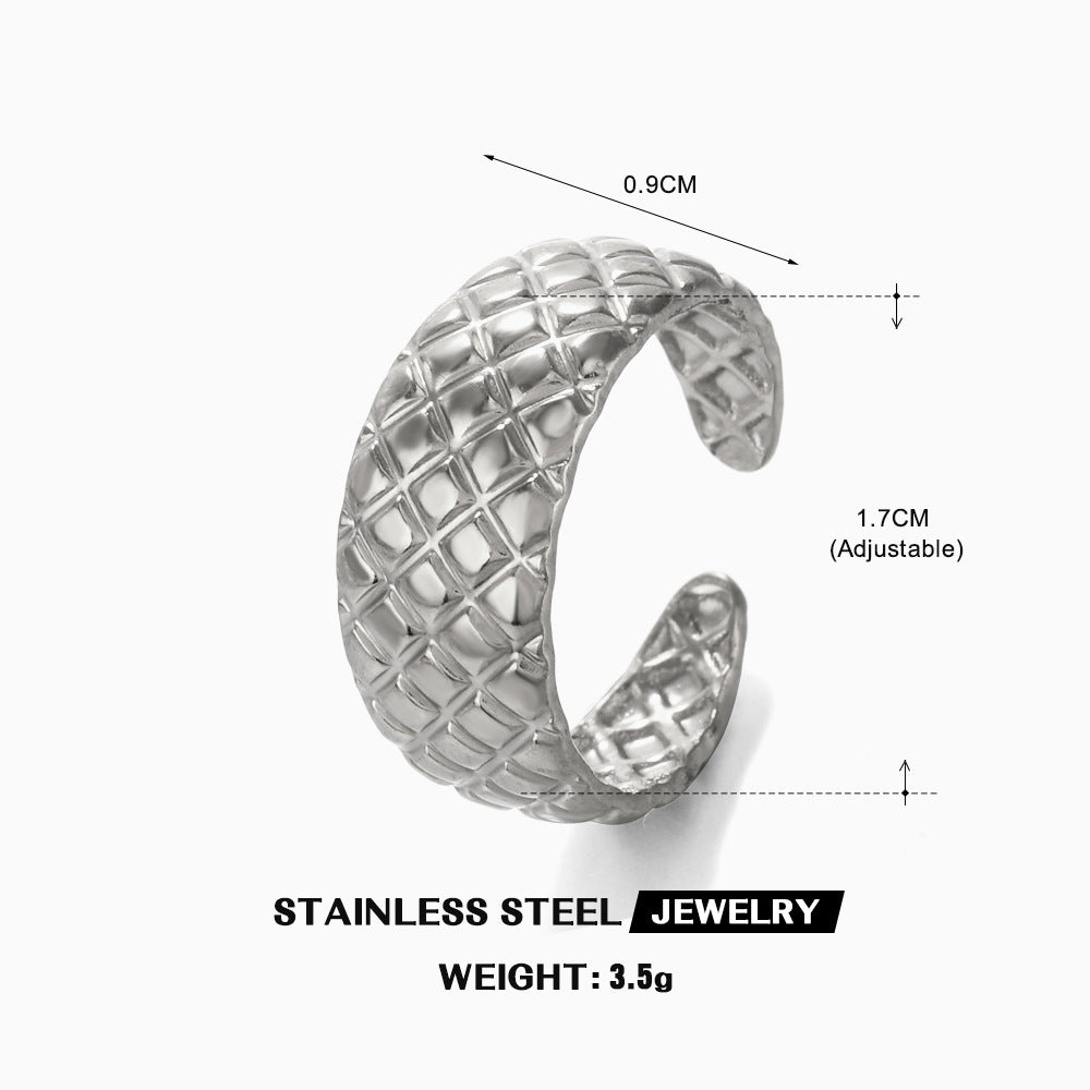 Wholesale Stainless Steel Love Heart 18K Gold Plated Open Adjustable Ring