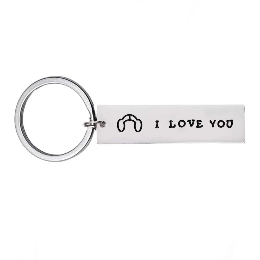Wholesale 304 Stainless Steel Laser Engraved Couple Keychain Stylish Gift For Boutique Resale
