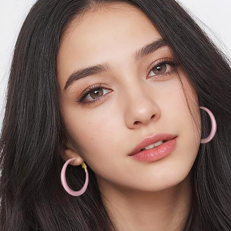 Wholesale All-match Drop Glaze Ring Earrings