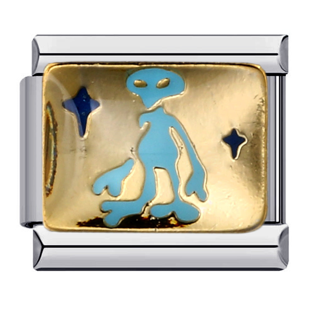 Wholesale Italian Charm Bracelet 9mm DIY Splicing Removable Oil Drop Animal Stainless Steel Composable Bracelet