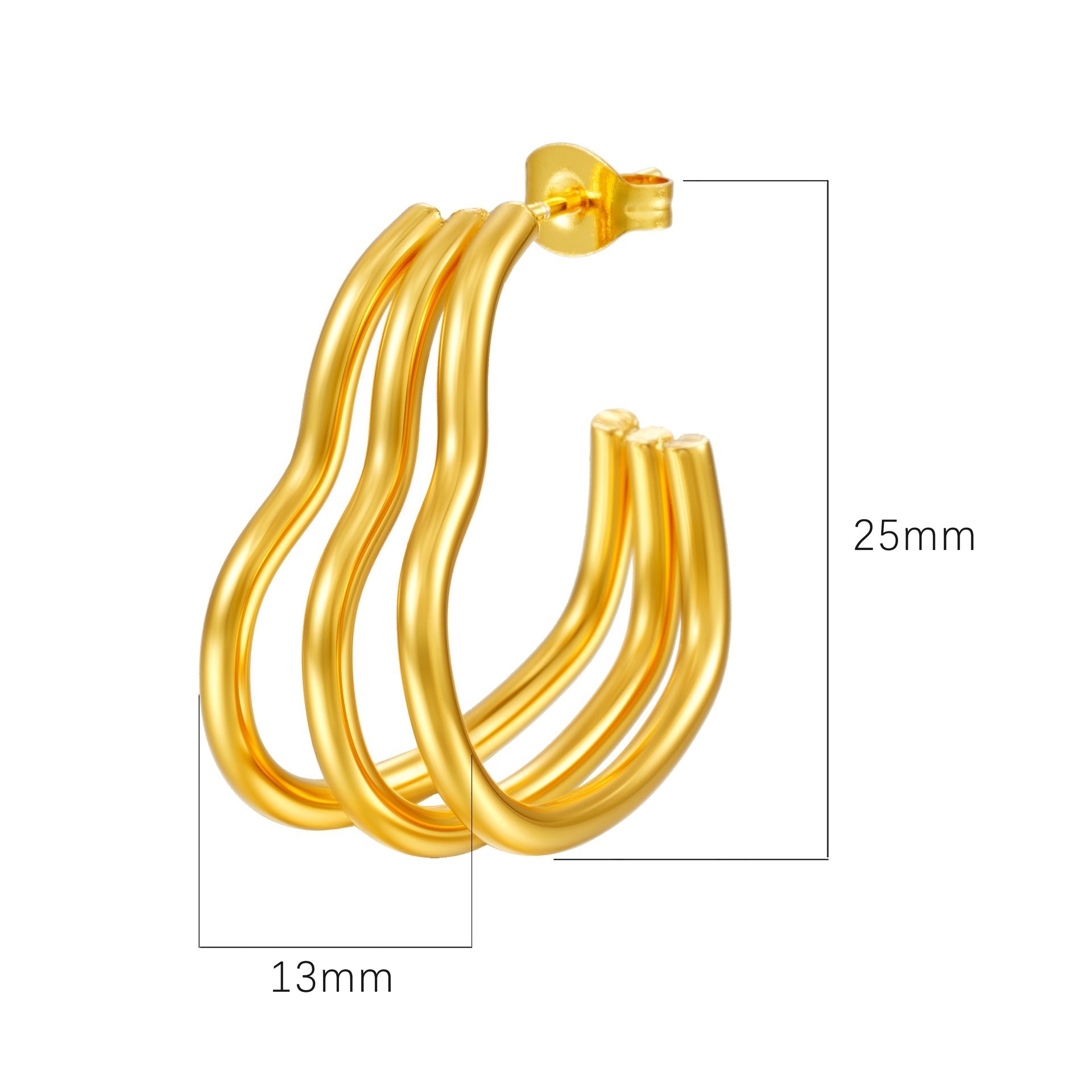 Wholesale Stainless Steel Circle C Shape Earrings