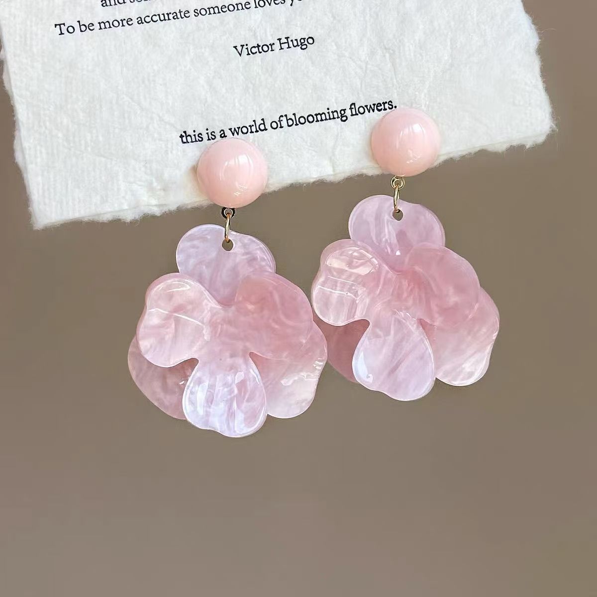 Wholesale Electroplated Flower Stud Earrings Colorful Gradient Petal Design Summer 2026 New Boutique Resale