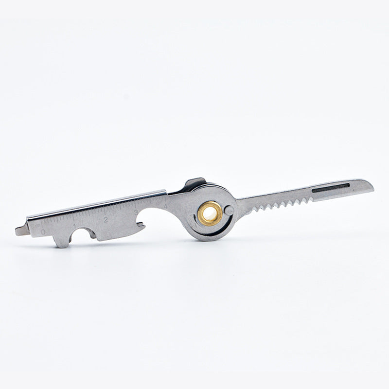 Wholesale Stainless Steel EDC Multi-function Key Tool Bottle Opener Rotary Screwdriver Keychains