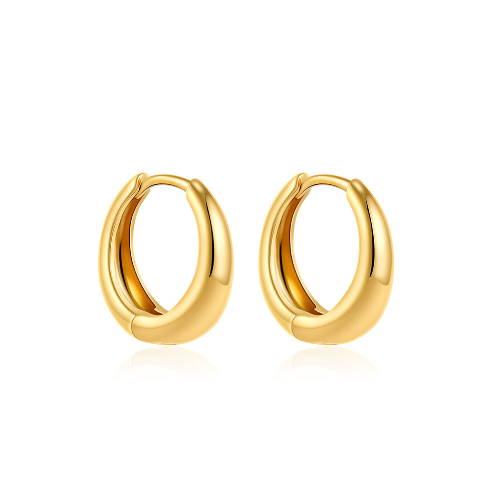 Wholesale  stainless steel 18K gold glossing earrings