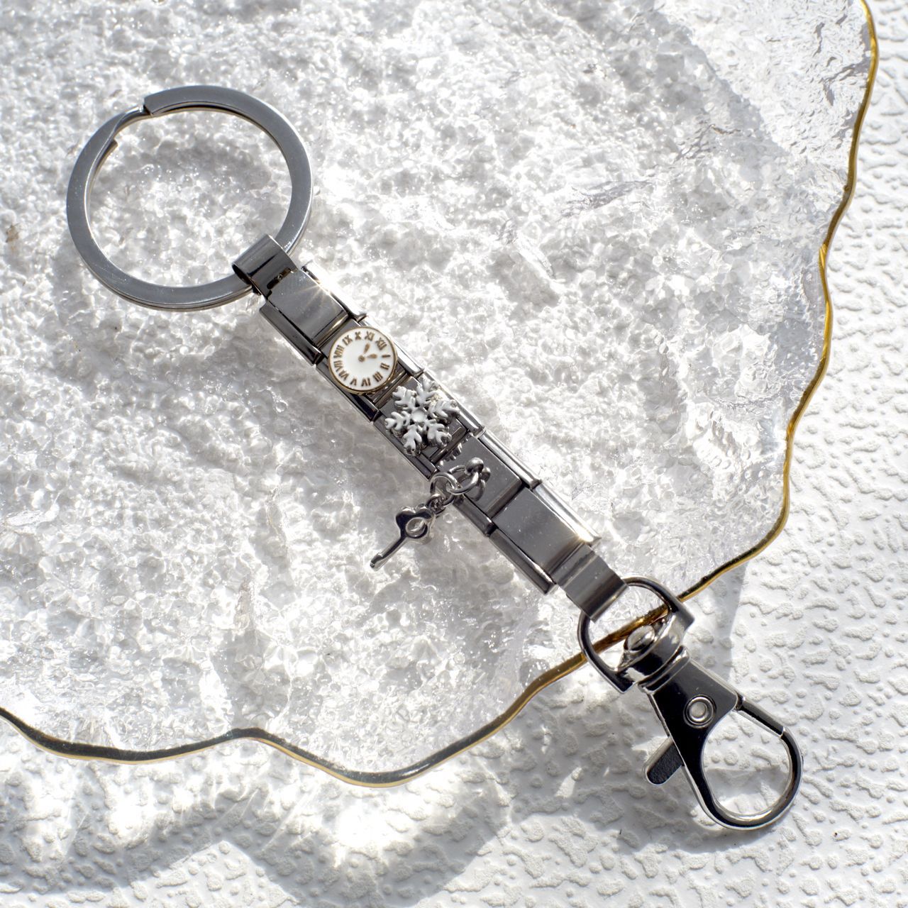 Wholesale fashion italian module diy keychain ball dog christmas friend gift