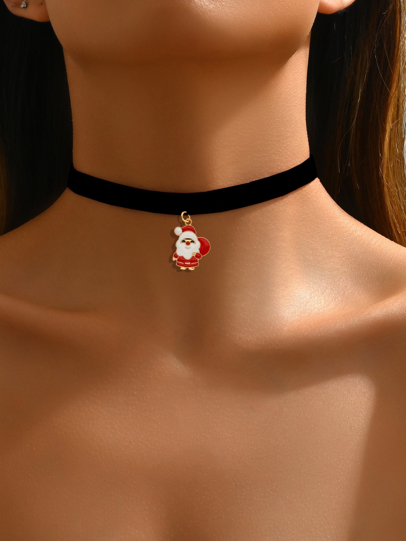 Wholesale Velvet Christmas pendant cartoon  necklace