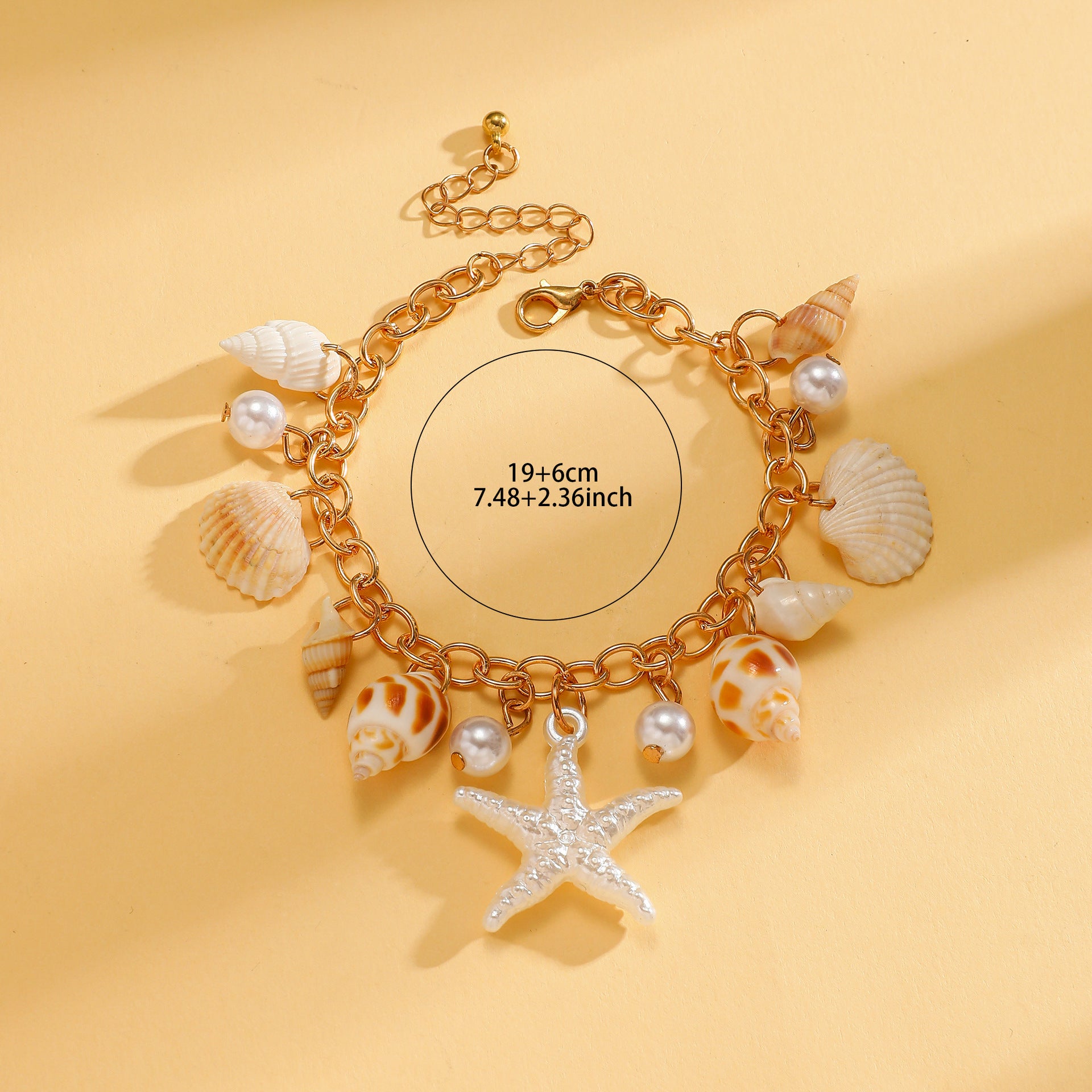 Wholesale Hawaiian Tide Ocean White Starfish Pearl Conch Bracelet