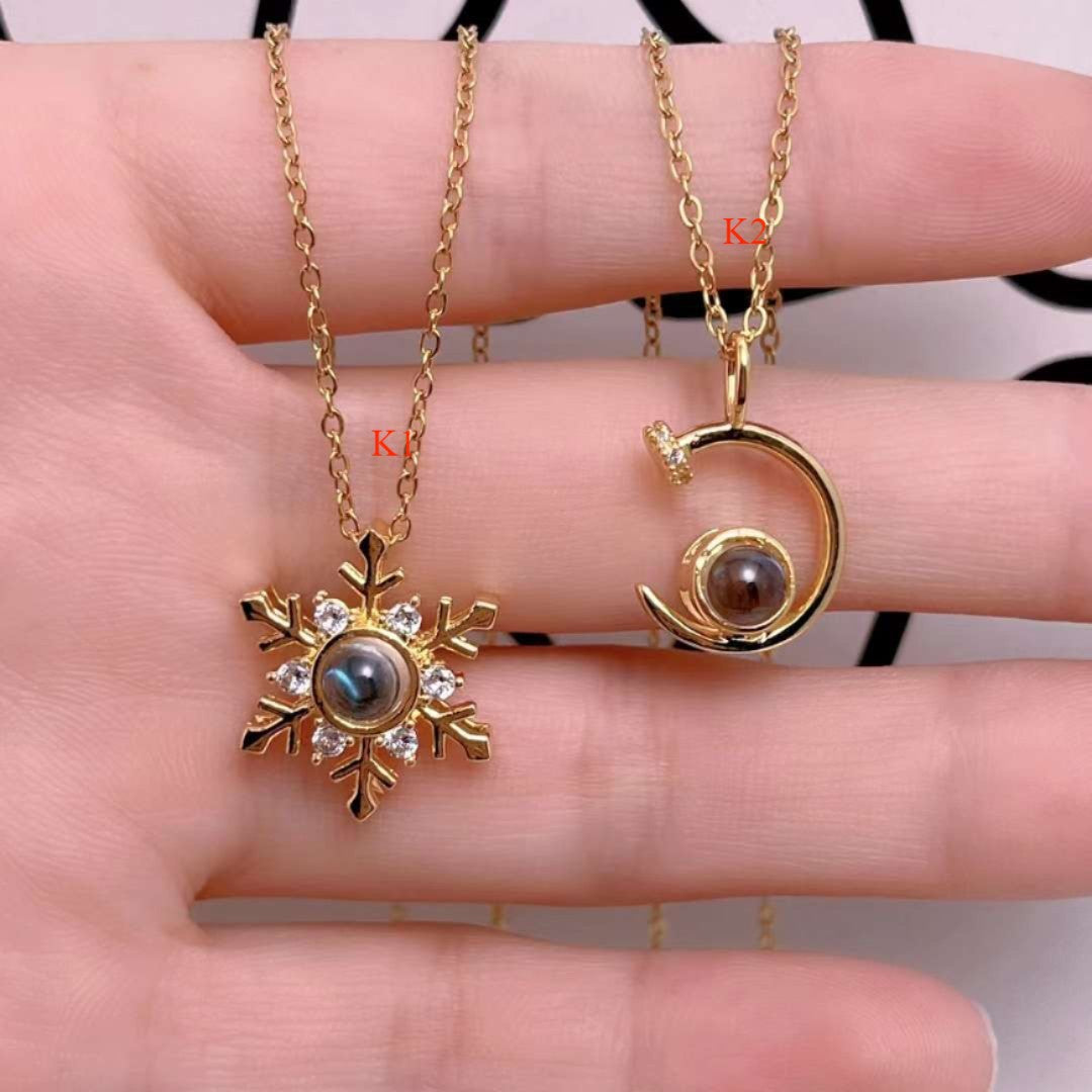 Wholesale 100 languages I love you projection temperature necklace