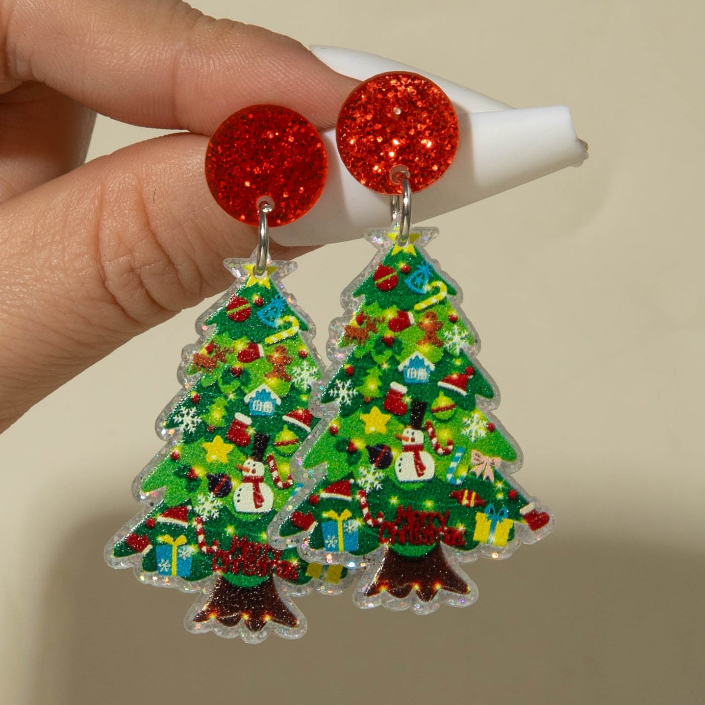 Wholesale Christmas   sequined acrylic earrings