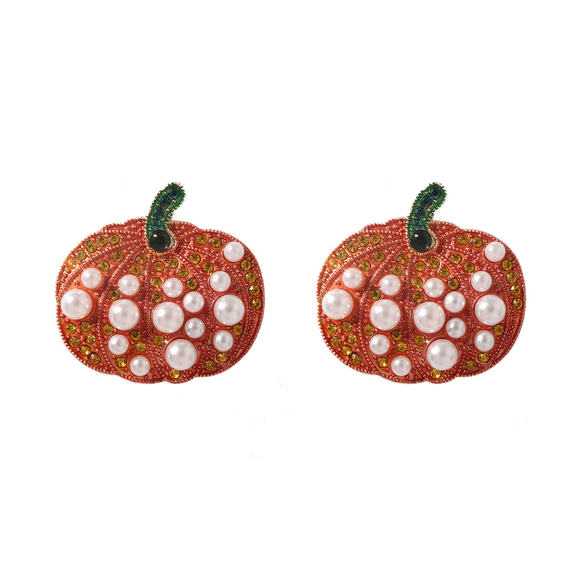 Wholesale  Alloy Pumpkin Earrings with Zircon