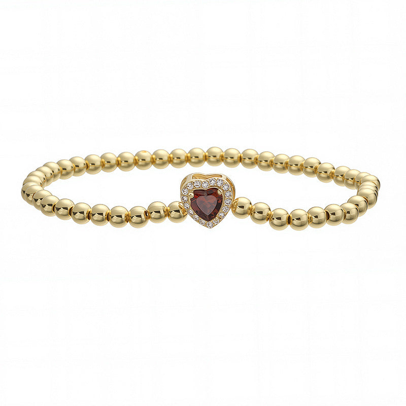 Wholesale  birthstone heart-shaped bracelet
