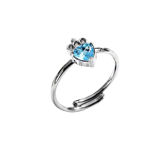 Wholesale 2PCS Titanium steel heart-shaped zircon ring